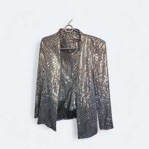 Zara Metallic Sequin Blazer